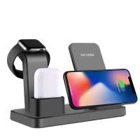 JASIBO Portable 3-in-1 Wireless Charger Fast Charging Stand for iWatch for iPhone and Air smartwatch