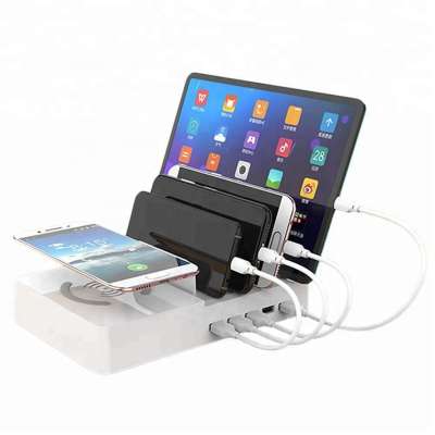 Qi Wireless Charger with 5 Ports USB Charger Docking Station for Smartphones